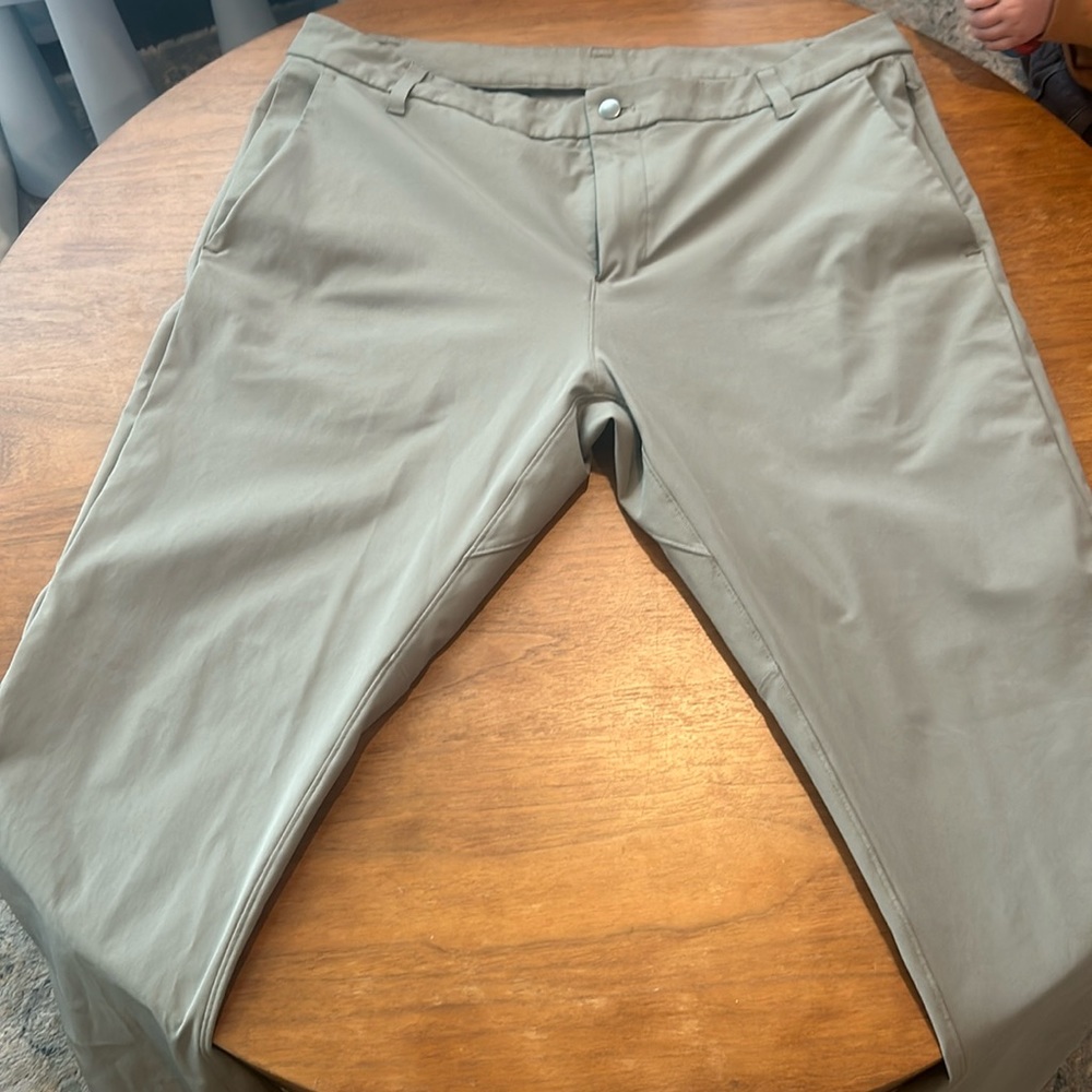 Lululemon performance pants, olive green